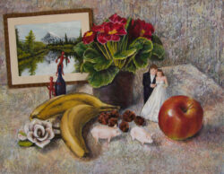 Still Life With Dried Crabapples - painting by Shelley Pearson